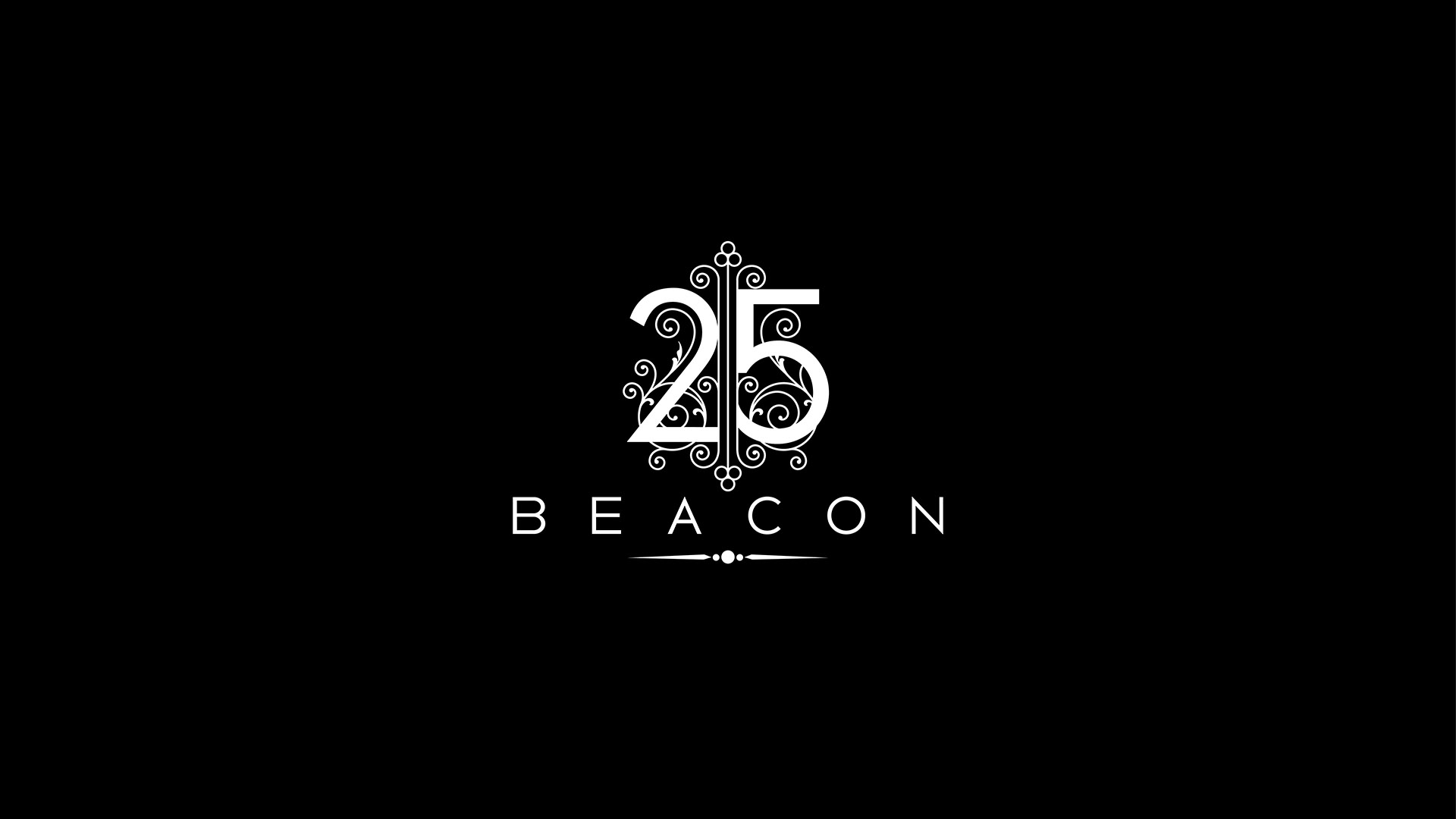 25 beacon white logo on black