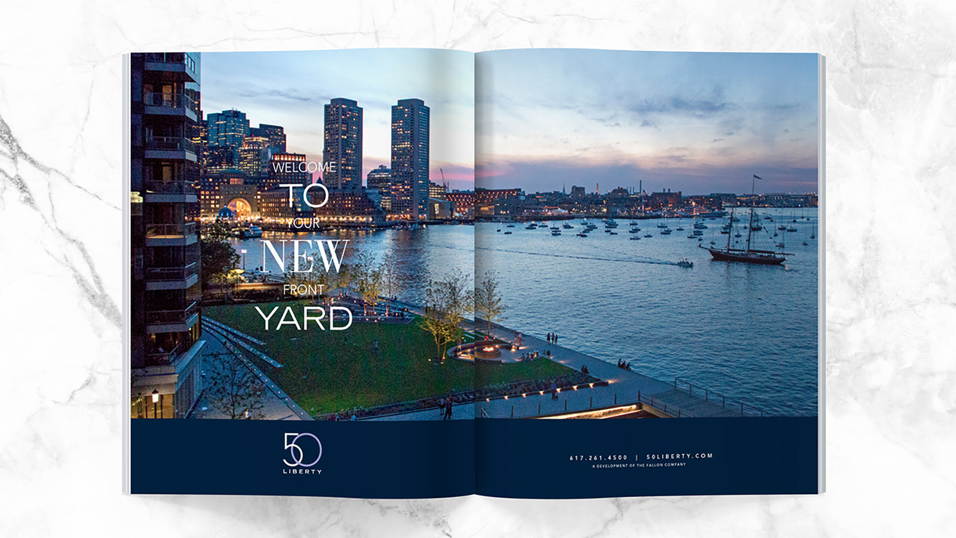 50 liberty view of harbor and city magazine spread