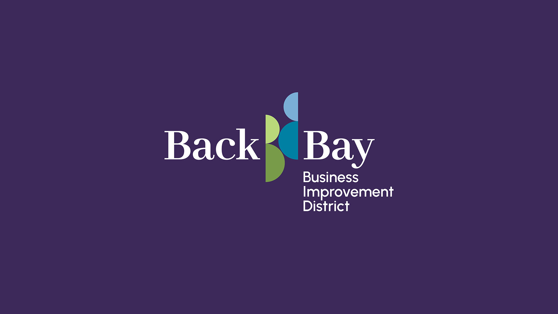 back bay business improvement district logo on purple