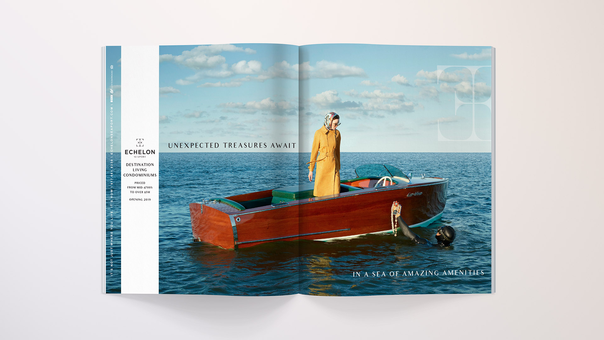 echelon seaport woman in red boat with yellow coat 2-pages