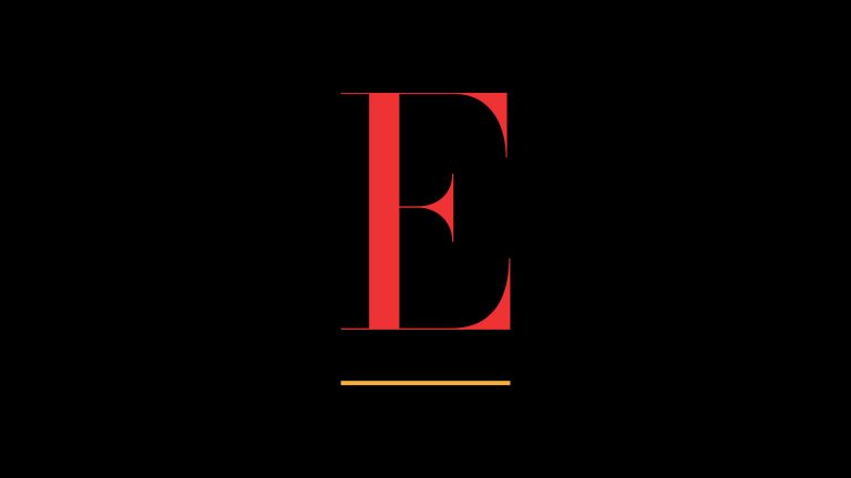 emma guardia large red E on black by boston graphic design studio
