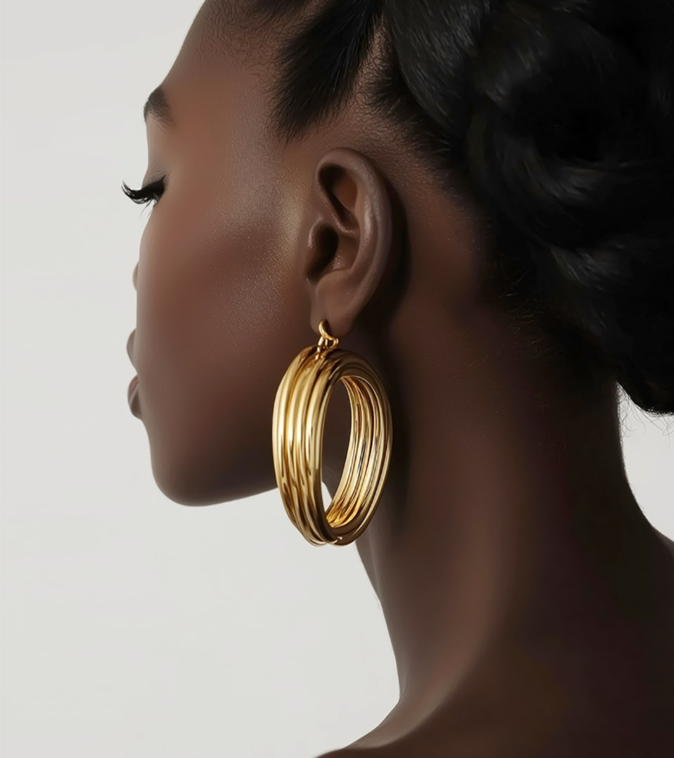 heritage on the garden black woman with gold earring