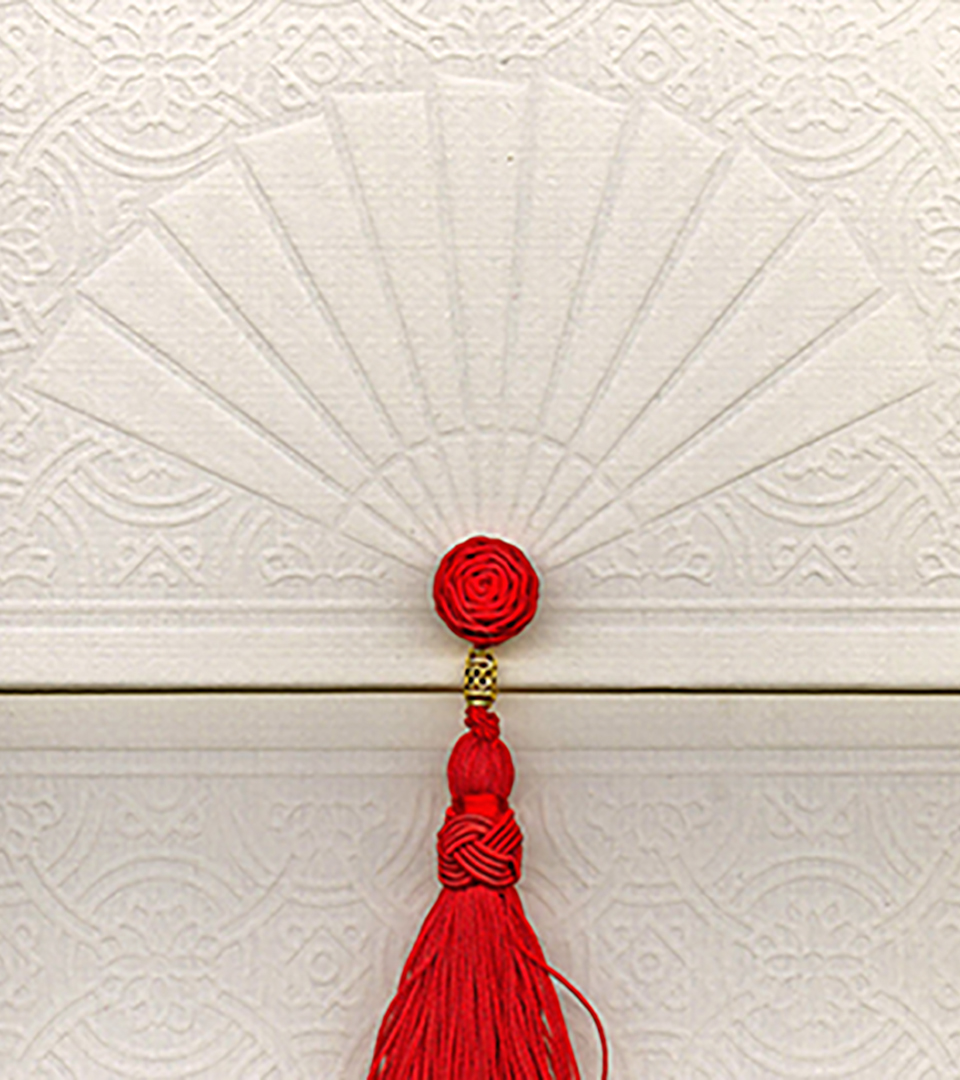 mandarin oriental box with red tassel