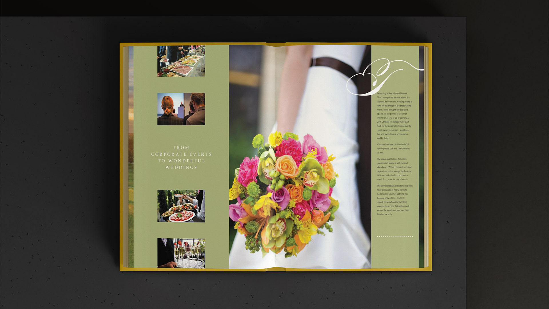 merrimack valley golf club wedding brochure spread