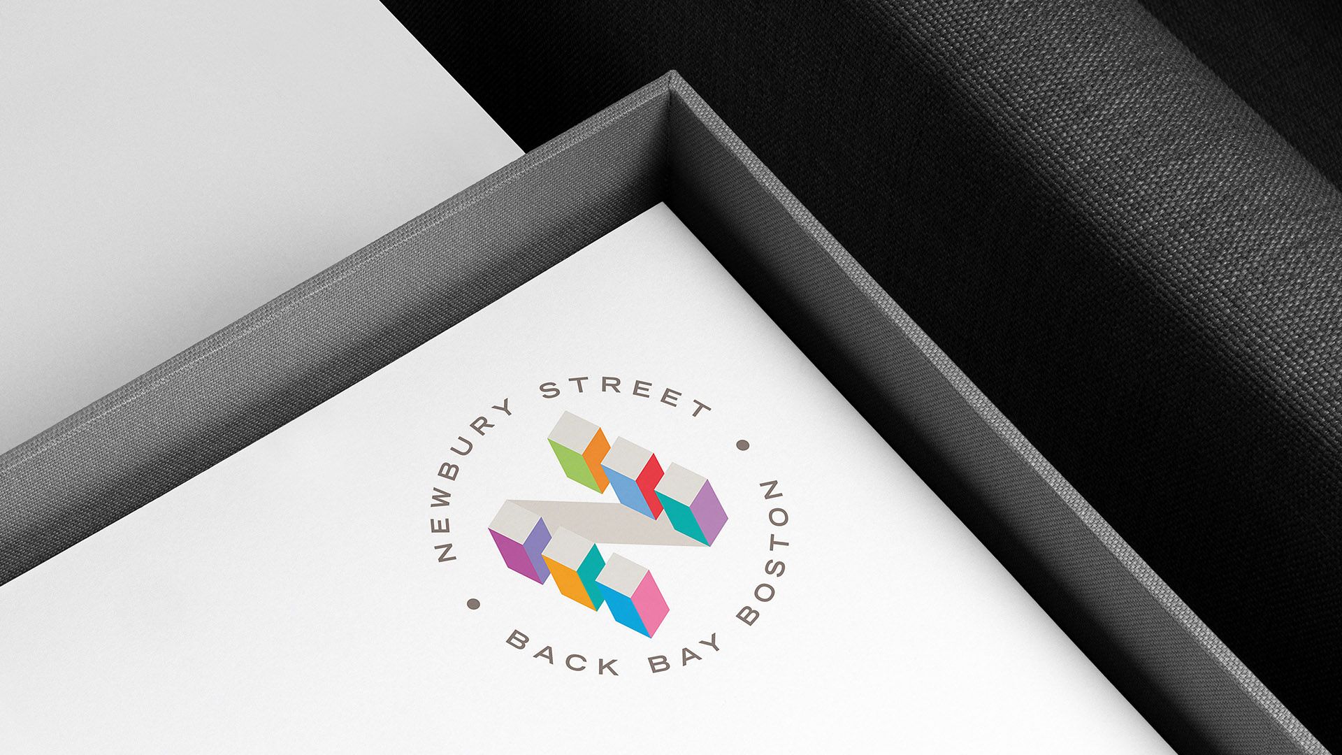 newbury street logo on stationery in box