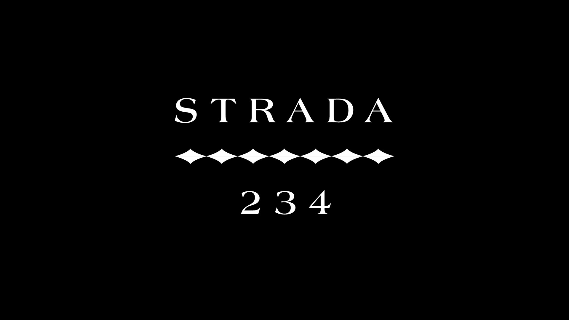 strada 234 white logo on black by boston logo designer