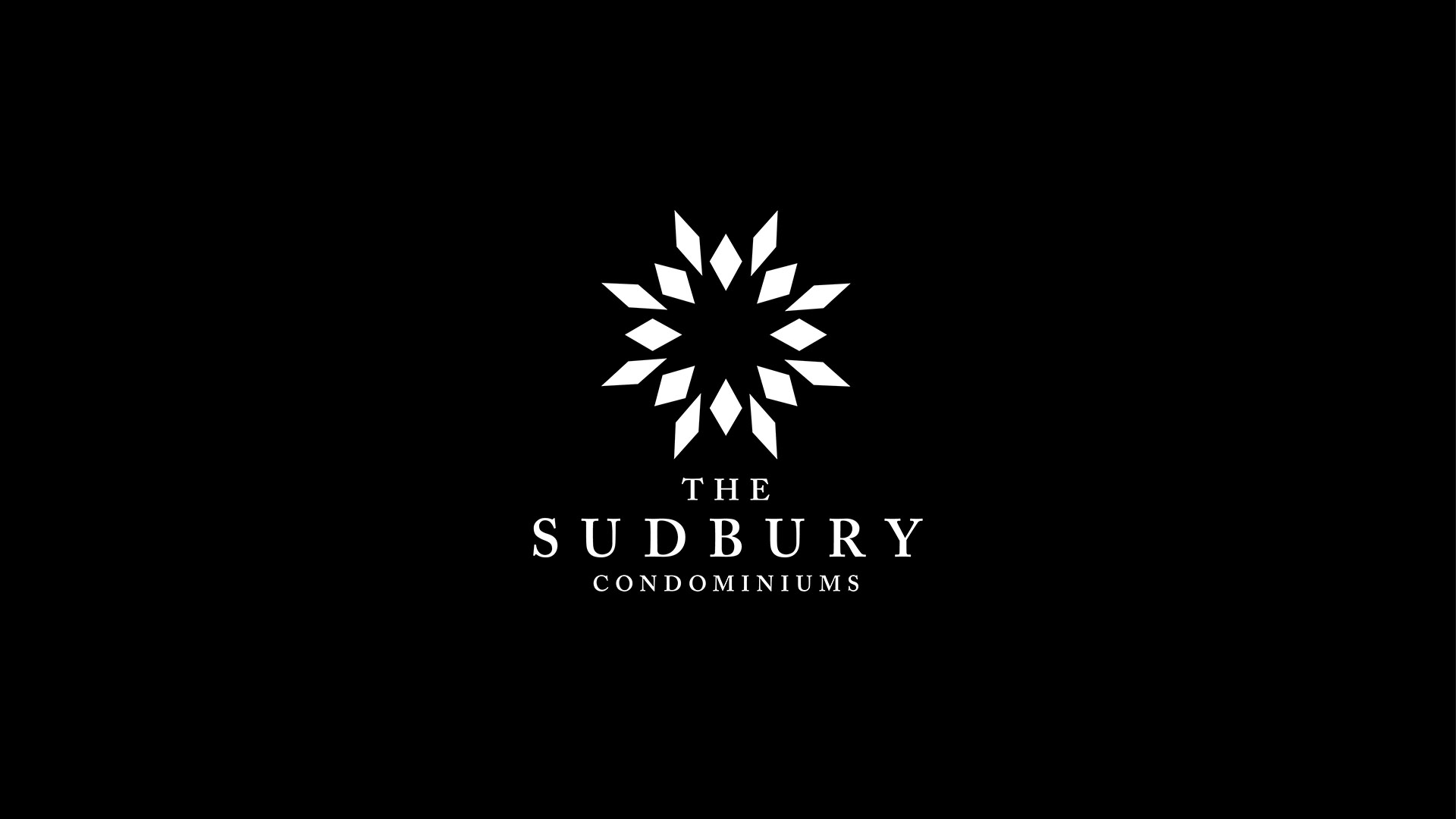 sudbury condos white logo on black