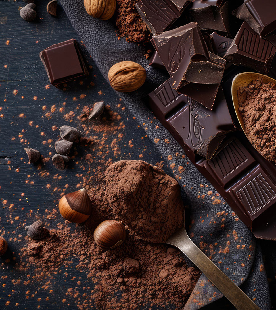 tootsie roll company making candy with dark chocolate and dark background